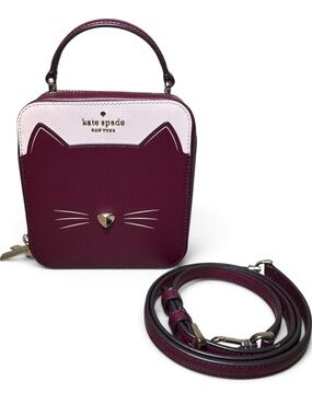 Kate Spade New York Meow Cat Daisy Vanity Crossbody Purse in Pink Mufti